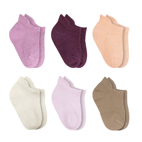 Bistyle 6-pairs Combed Liner Socks Colored